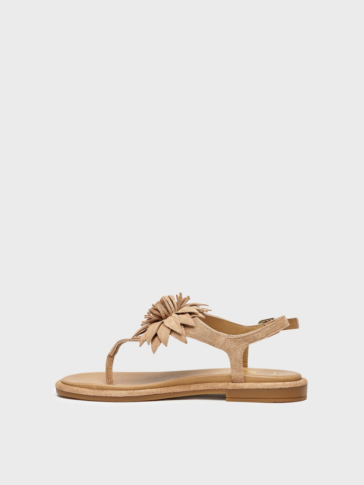 35186 KADIN SANDALET VİZON SÜET - 3