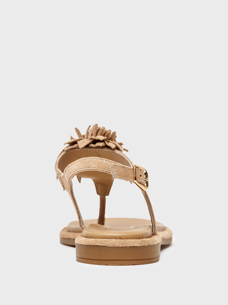 35186 KADIN SANDALET VİZON SÜET - 4