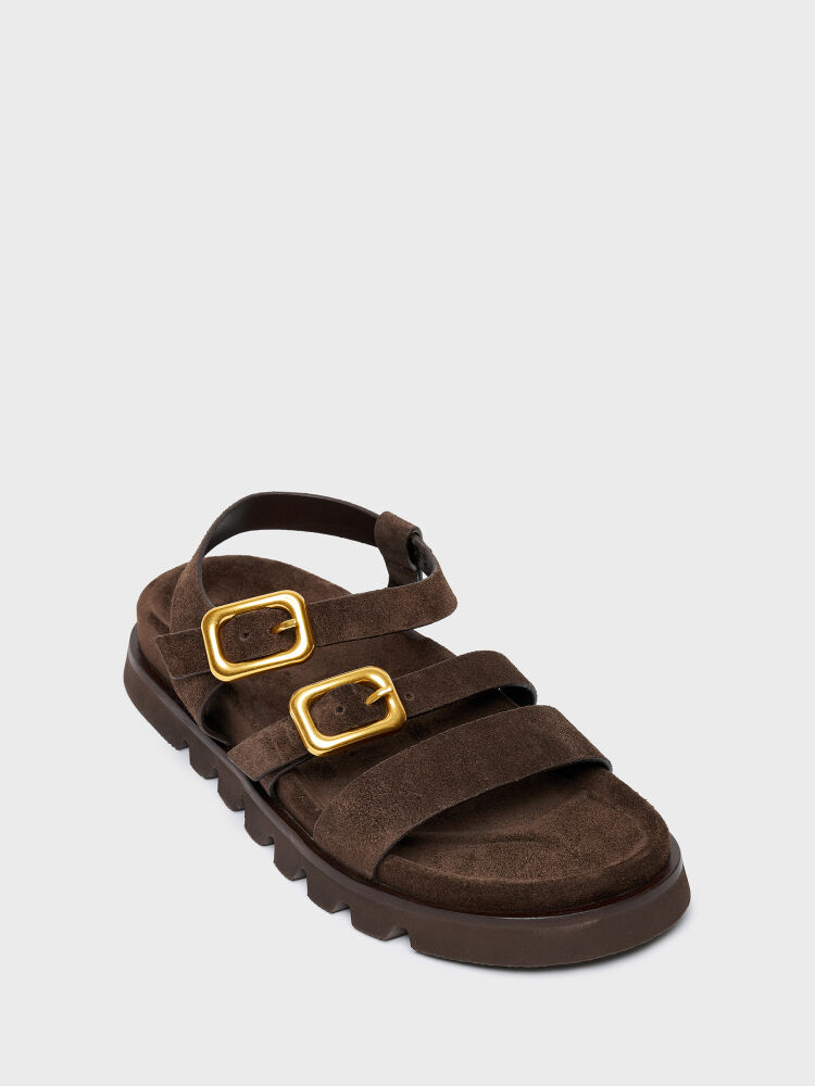 35190 KADIN SANDALET KAHVE SÜET - 2