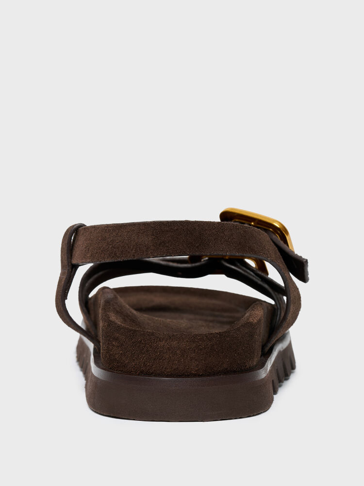 35190 KADIN SANDALET KAHVE SÜET - 4