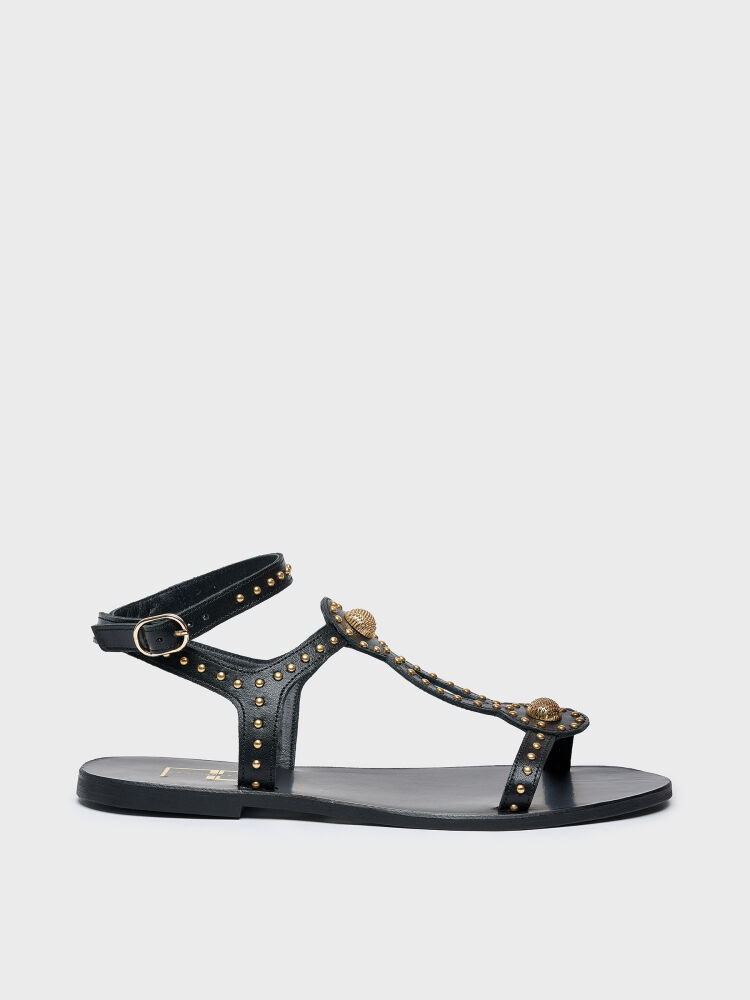 35195 KADIN SANDALET SİYAH - 1