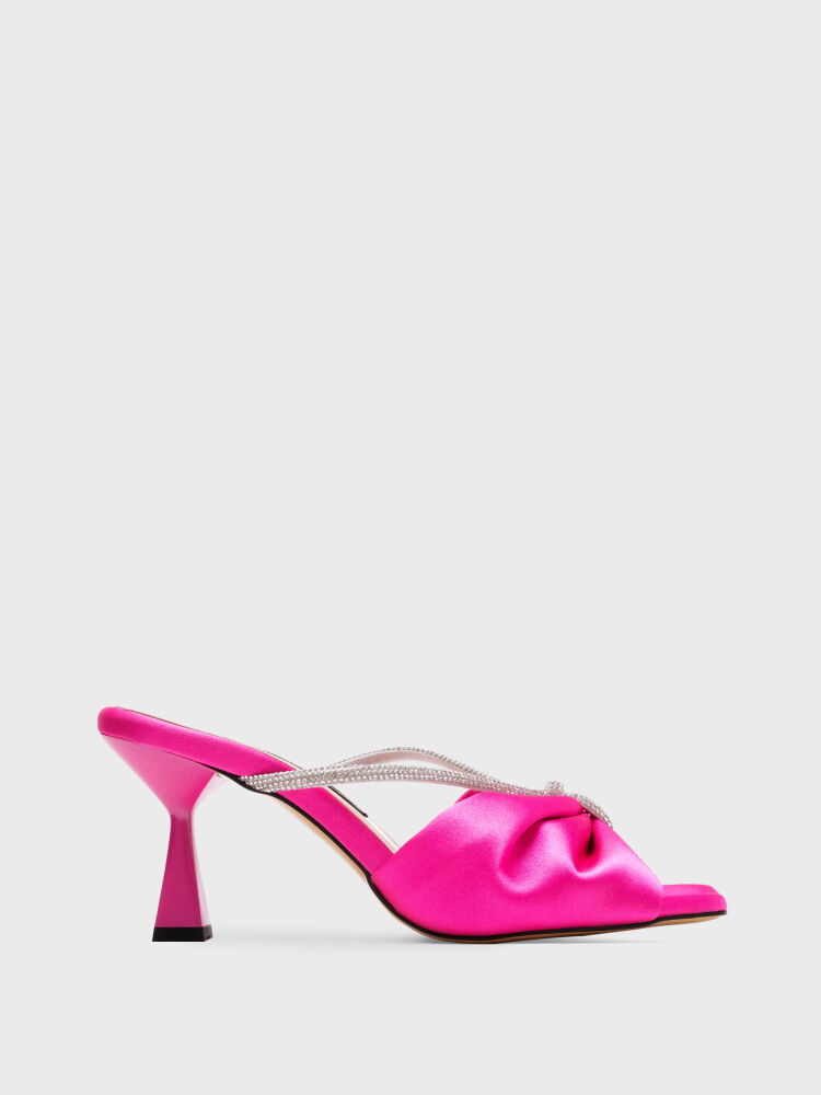 40072 KADIN TERLİK PEMBE SATEN - 1