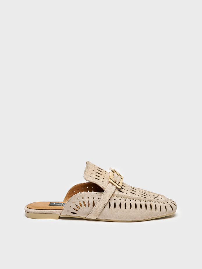 40105 KADIN TERLİK KUM SÜET - 