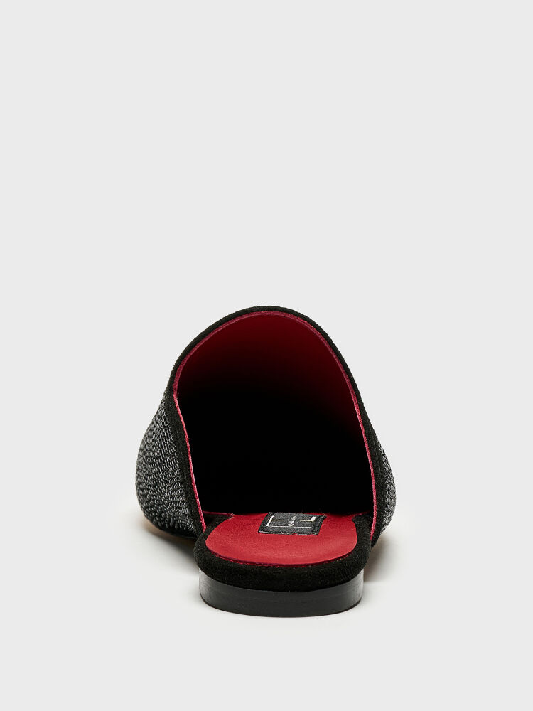 40113 KADIN TERLİK SİYAH SÜET - 4