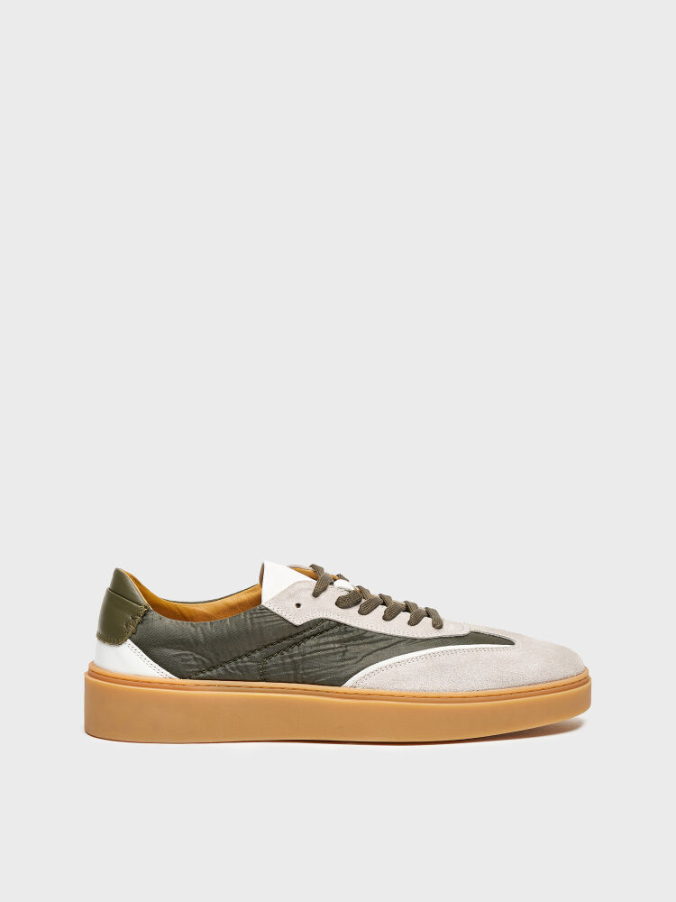 50235 ERKEK AYAKKABI BUZ SÜET/HAKİ KUMAŞ - 1