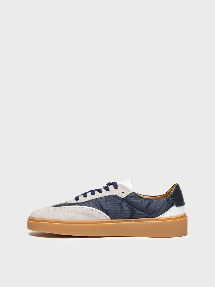 50235 ERKEK AYAKKABI BUZ SÜET/LACİVERT KUMAŞ - 3