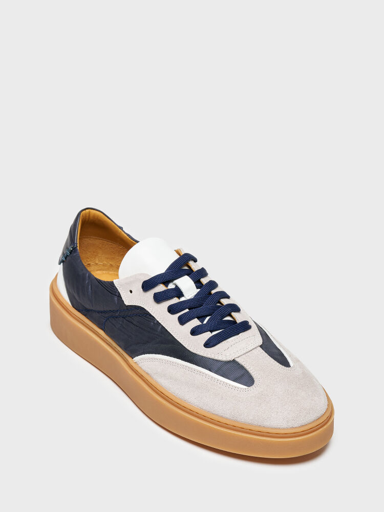 50235 ERKEK AYAKKABI BUZ SÜET/LACİVERT KUMAŞ - 2