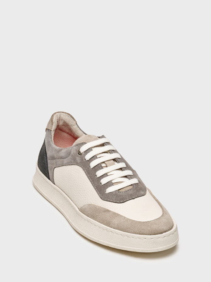 50259 ERKEK SNEAKER AYAKKABI GRİ SÜET/KREM FLOTER - (1)