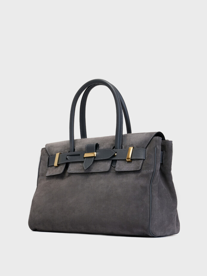 55126 KADIN VERA ÇANTA ANTRASİT SÜET - (1)