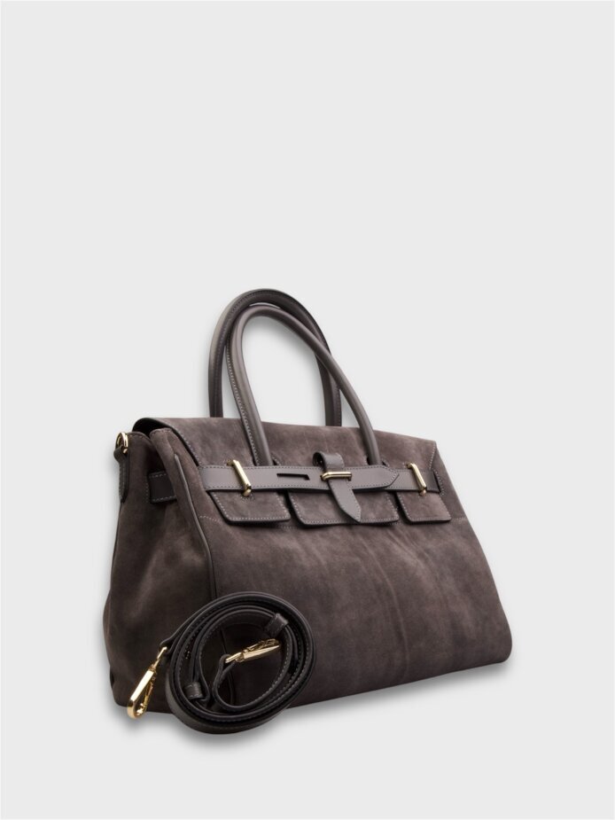 55126 KADIN VERA ÇANTA ANTRASİT SÜET 