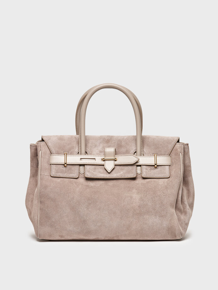 55126 KADIN VERA ÇANTA VİZON SÜET - 