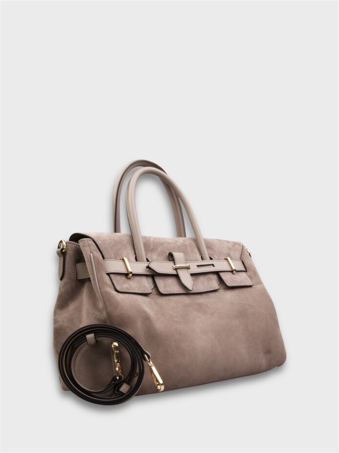 55126 KADIN VERA ÇANTA VİZON SÜET 