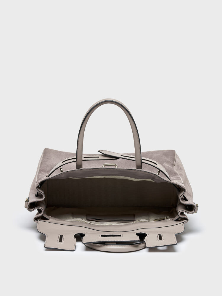 55126 KADIN VERA ÇANTA VİZON SÜET - 4