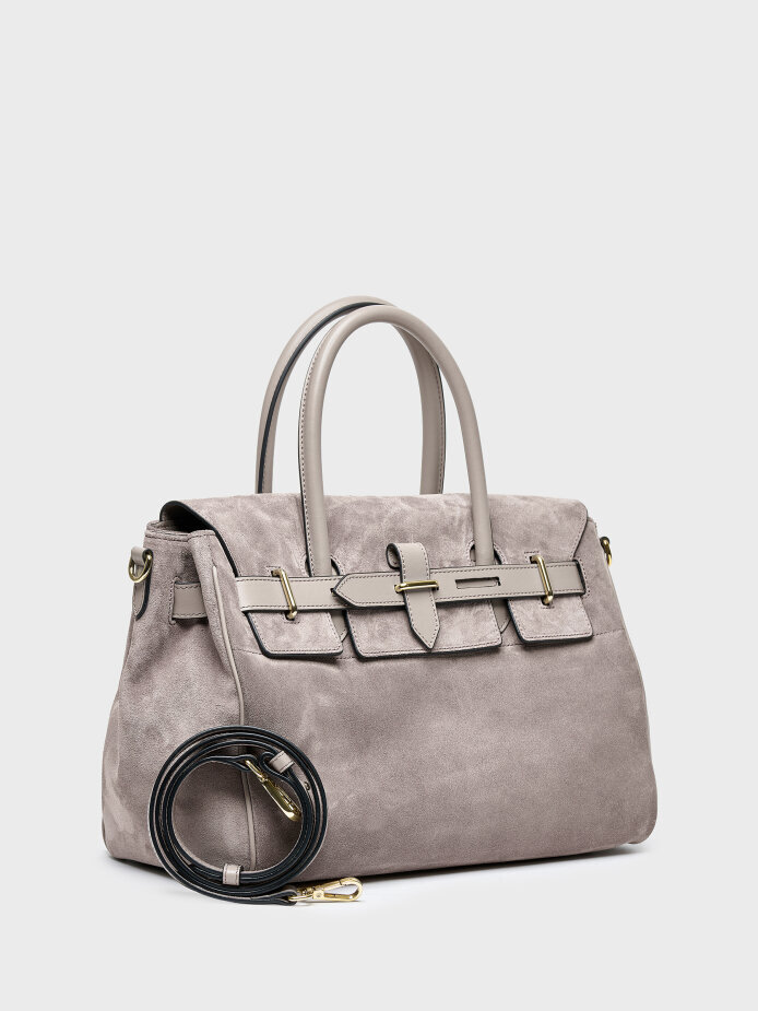 55126 KADIN VERA ÇANTA VİZON SÜET - (1)