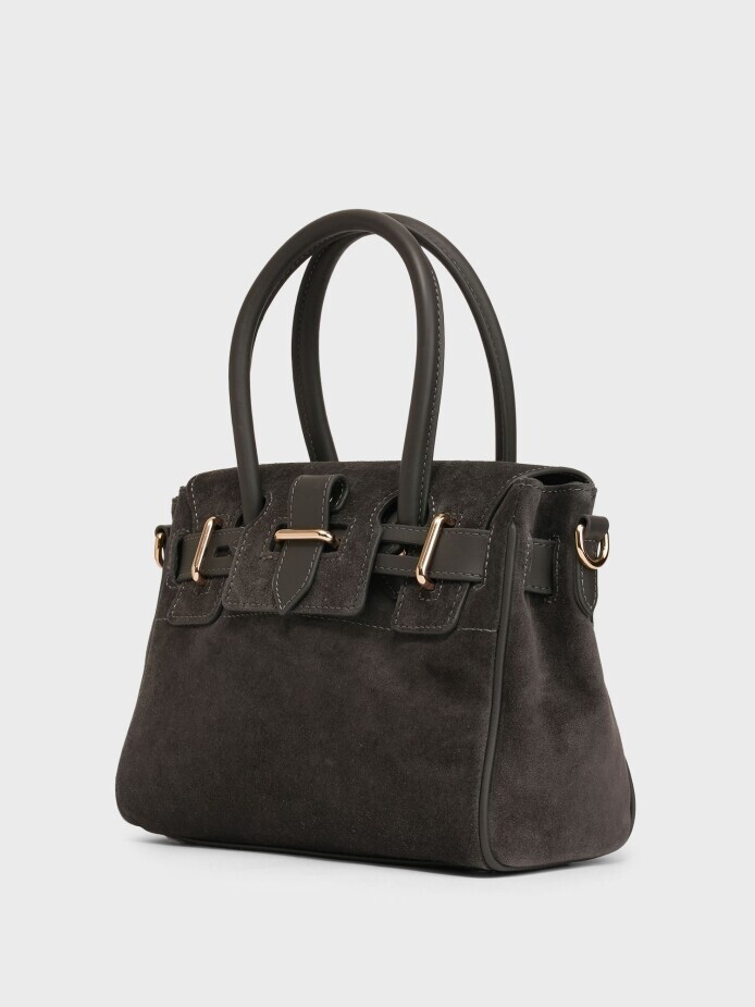 55127 KADIN VERA ÇANTA ANTRASİT SÜET - (1)