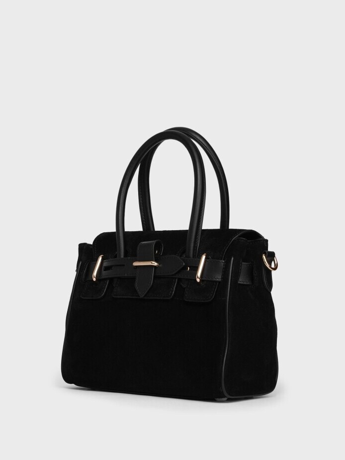 55127 KADIN VERA ÇANTA SİYAH SÜET - (1)