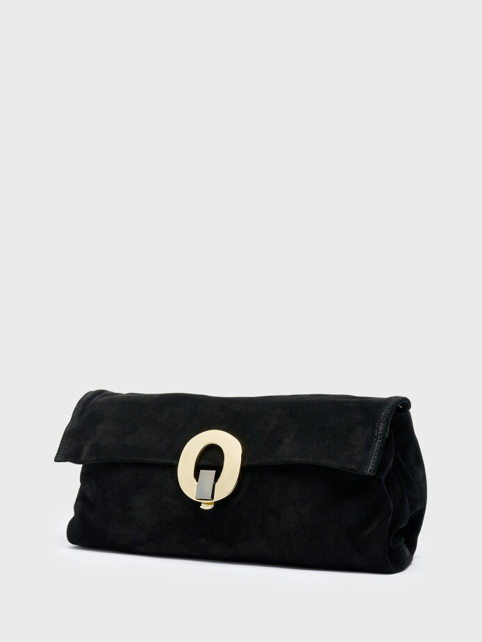 55141 KADIN ÇANTA SİYAH SÜET - (1)