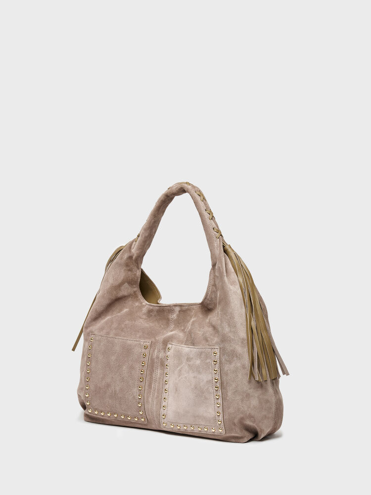 55151 KADIN ÇANTA VİZON SÜET - 3