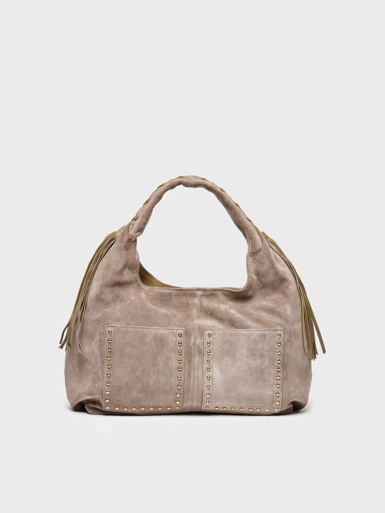 55151 KADIN ÇANTA VİZON SÜET - 1