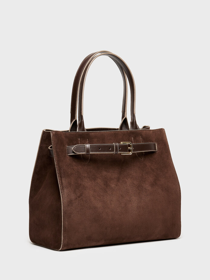 55153 KADIN ÇANTA KAHVE SÜET - (1)