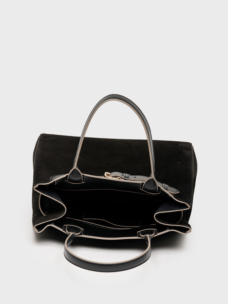 55153 KADIN ÇANTA SİYAH SÜET - 4