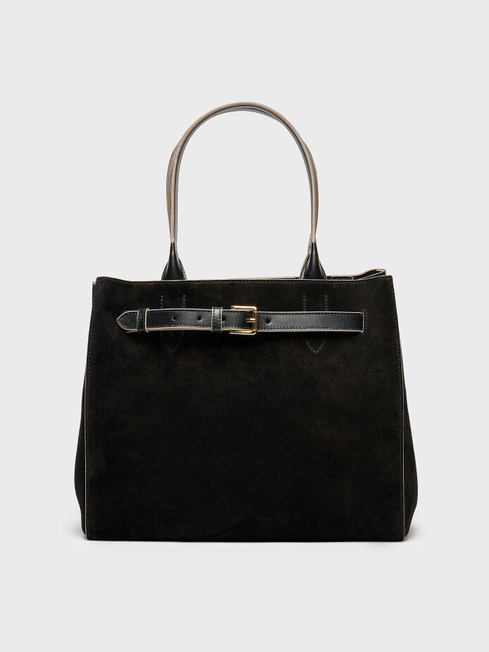 55153 KADIN ÇANTA SİYAH SÜET 