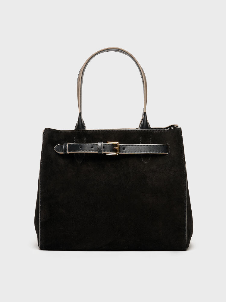 55153 KADIN ÇANTA SİYAH SÜET - 1