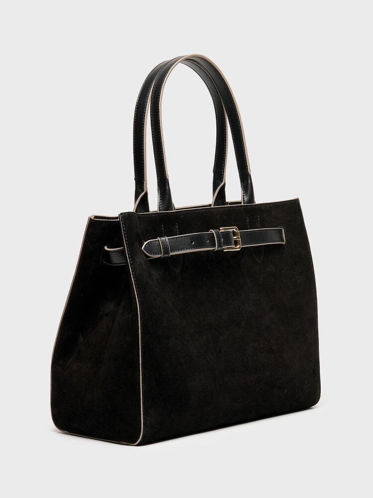 55153 KADIN ÇANTA SİYAH SÜET - 2