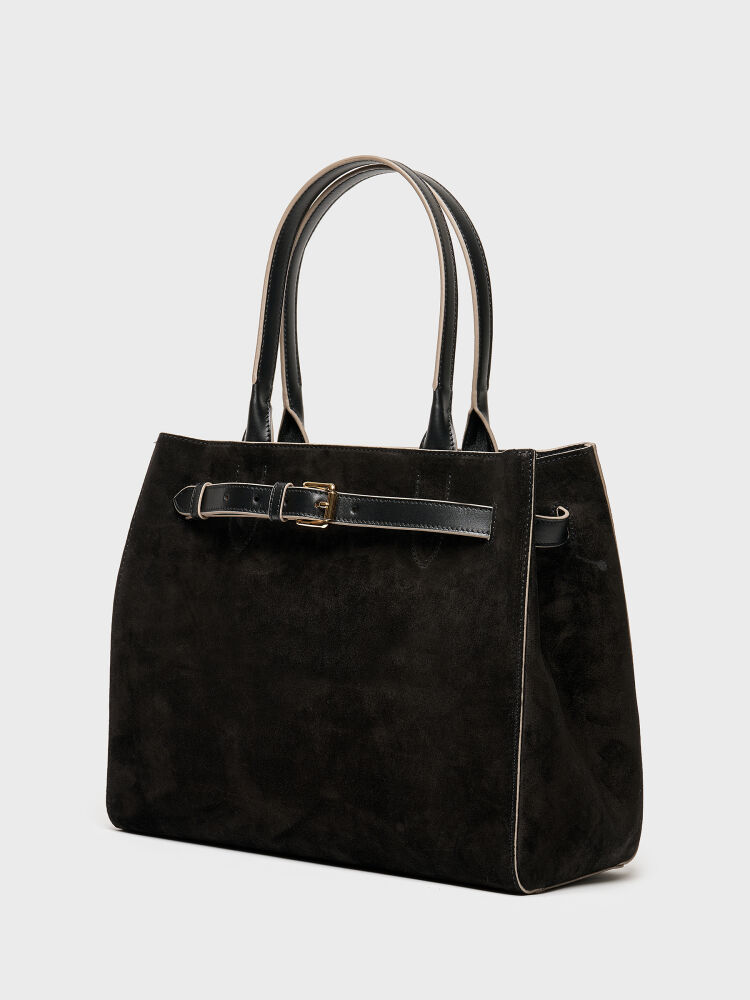 55153 KADIN ÇANTA SİYAH SÜET - 3