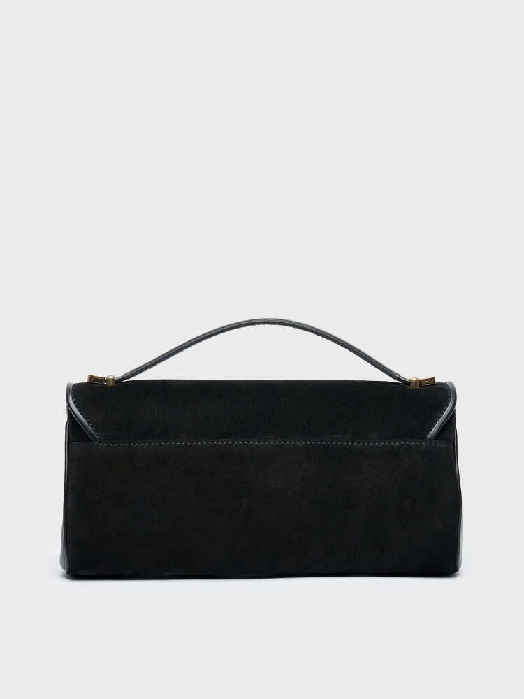 55156 KADIN ÇANTA SİYAH SÜET/SYH DERİ - 3