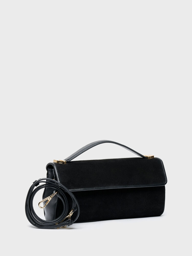 55156 KADIN ÇANTA SİYAH SÜET/SYH DERİ - 2