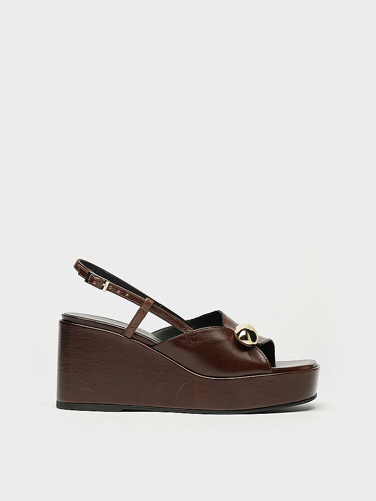 60031 KADIN DOLGU TOPUK AYAKKABI KAHVE - 1