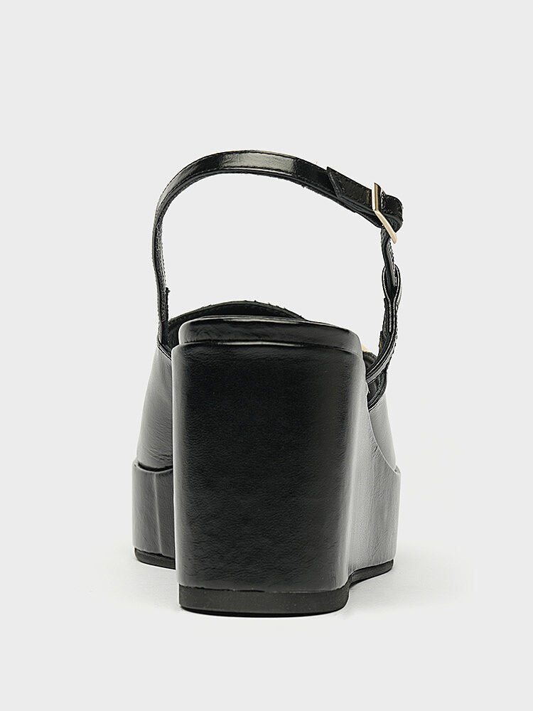 60031 KADIN DOLGU TOPUK AYAKKABI SİYAH - 4