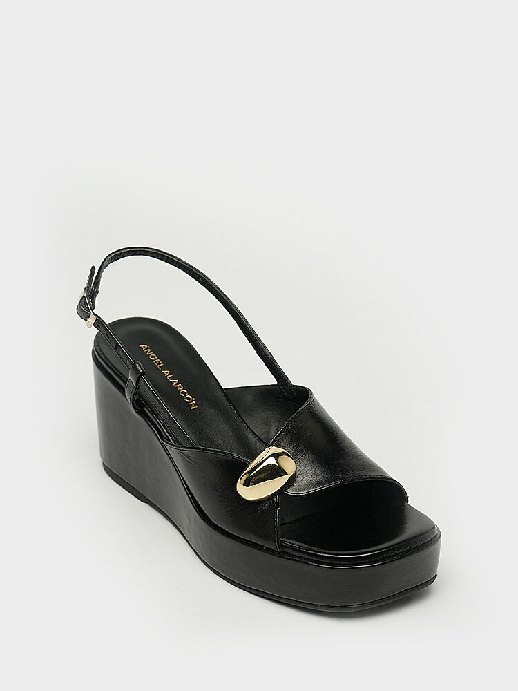 60031 KADIN DOLGU TOPUK AYAKKABI SİYAH - 2