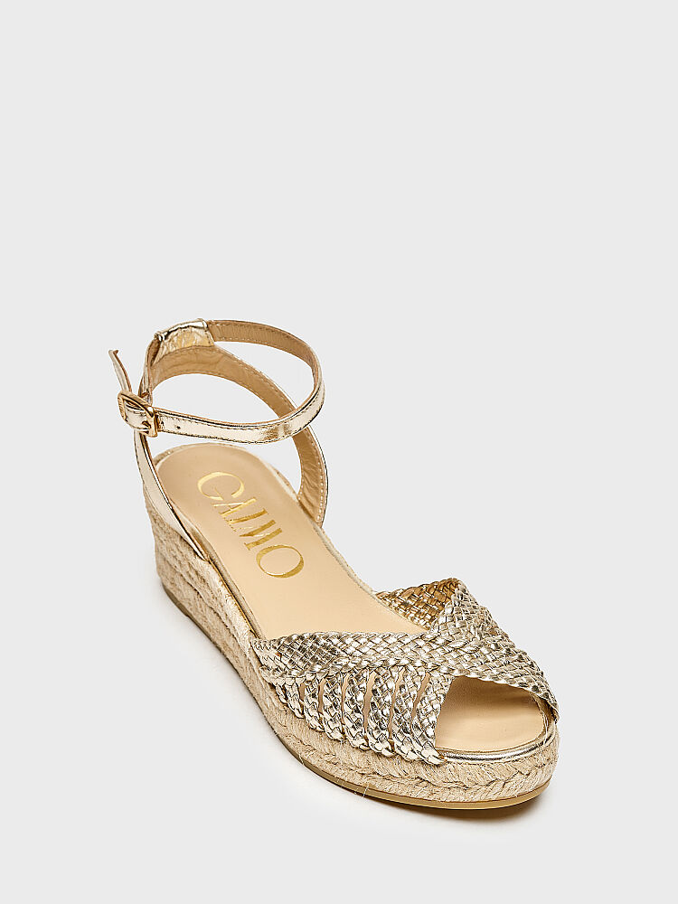 60032 KADIN DOLGU TOPUK AYAKKABI ALTIN ÖRGÜ - 2