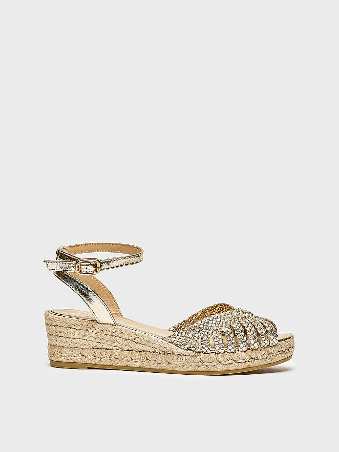 60032 KADIN DOLGU TOPUK AYAKKABI ALTIN ÖRGÜ - 