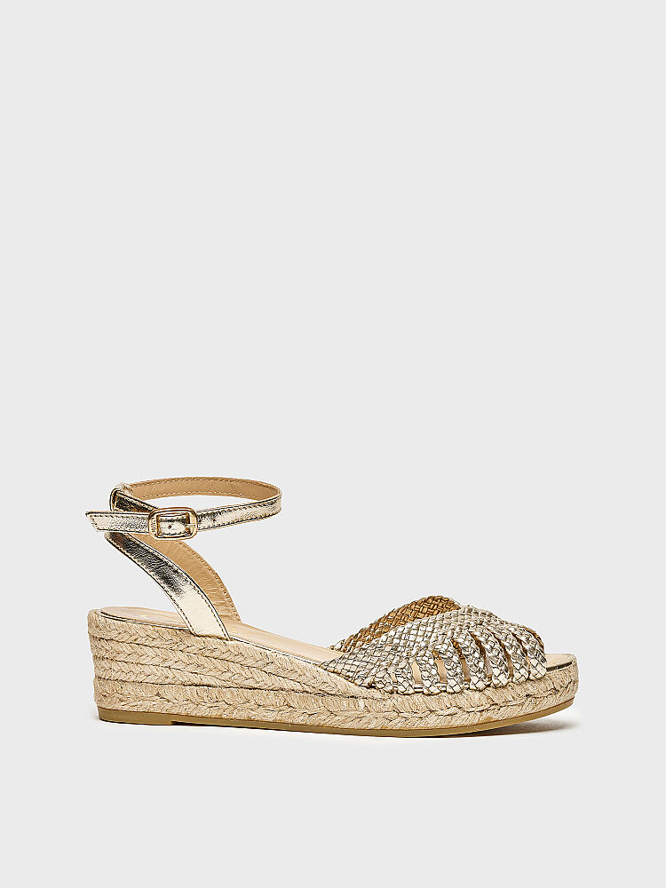 60032 KADIN DOLGU TOPUK AYAKKABI ALTIN ÖRGÜ - 1