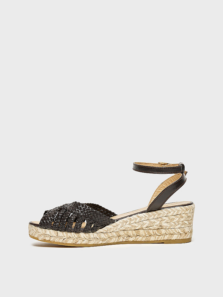 60032 KADIN DOLGU TOPUK AYAKKABI KAHVE ÖRGÜ - 3