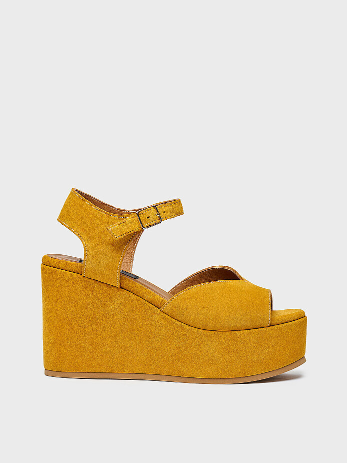 60035 KADIN DOLGU TOPUK AYAKKABI HARDAL SÜET 