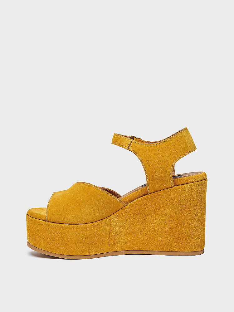 60035 KADIN DOLGU TOPUK AYAKKABI HARDAL SÜET - 3