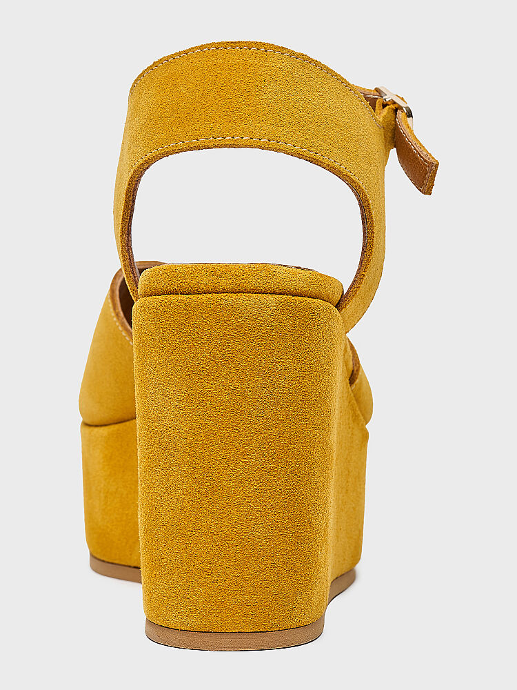 60035 KADIN DOLGU TOPUK AYAKKABI HARDAL SÜET - 4