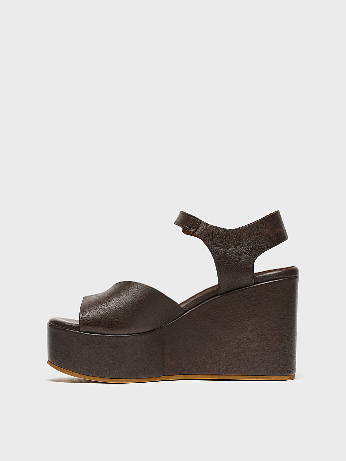 60035 KADIN DOLGU TOPUK AYAKKABI KAHVE - (1)