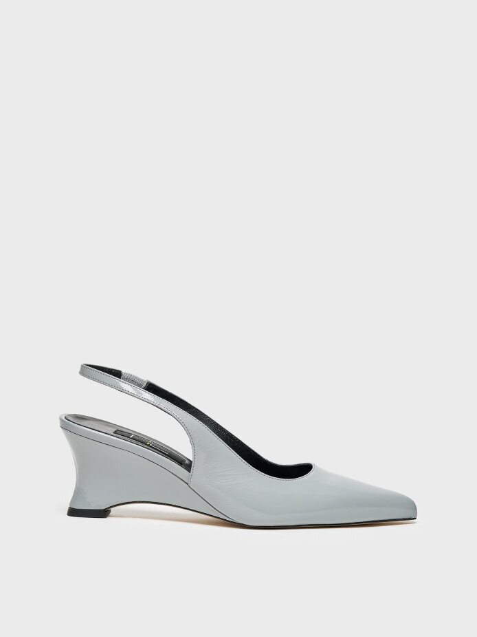 60036 KADIN DOLGU TOPUK AYAKKABI GRİ RUGAN 