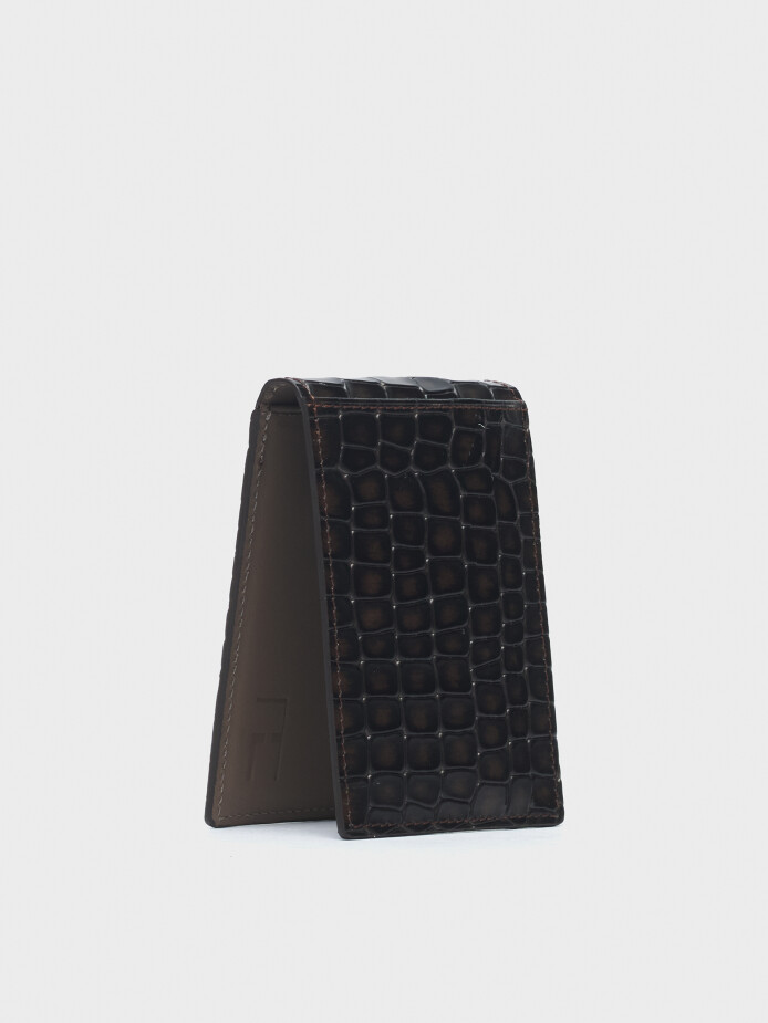 75001 CÜZDAN KAHVE KROKO - (1)