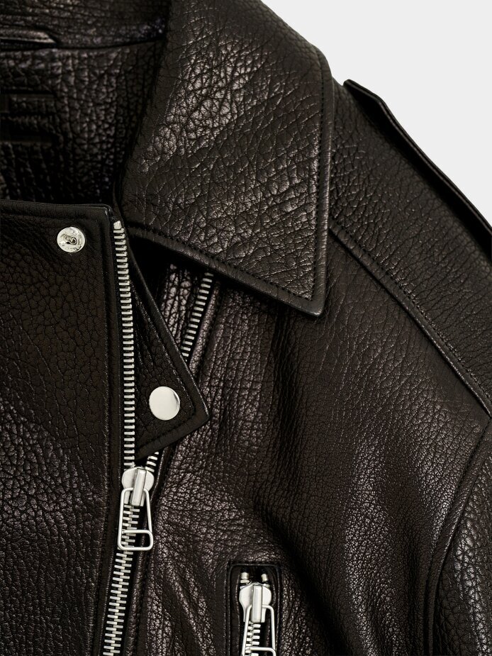 90001 DERİ CEKET SİYAH JUMBO - (1)