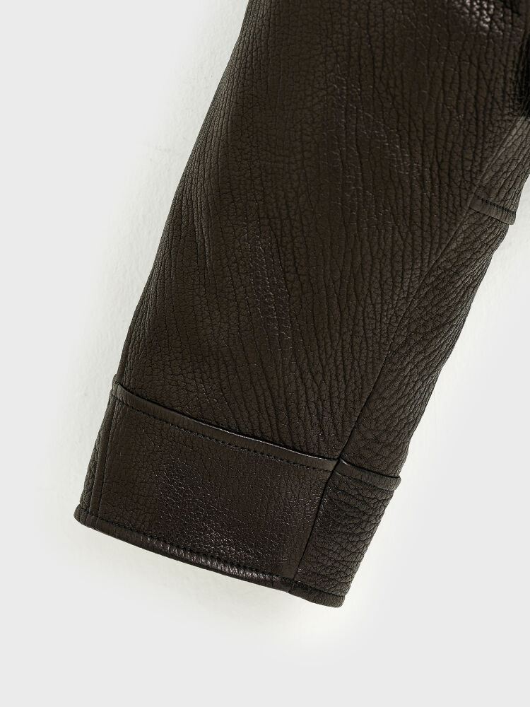 90001 DERİ CEKET SİYAH JUMBO - 7