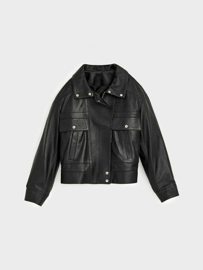 90002 DERİ CEKET SİYAH - 