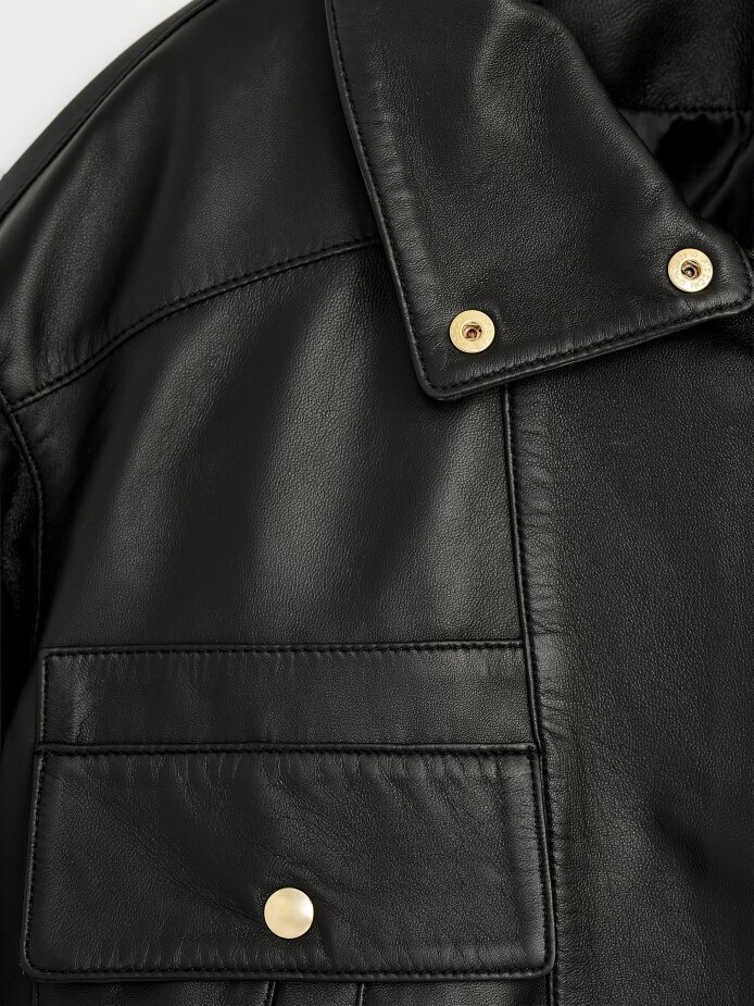 90002 DERİ CEKET SİYAH - (1)