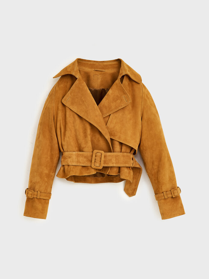 90003 DERİ CEKET CAMEL NUBUK - 