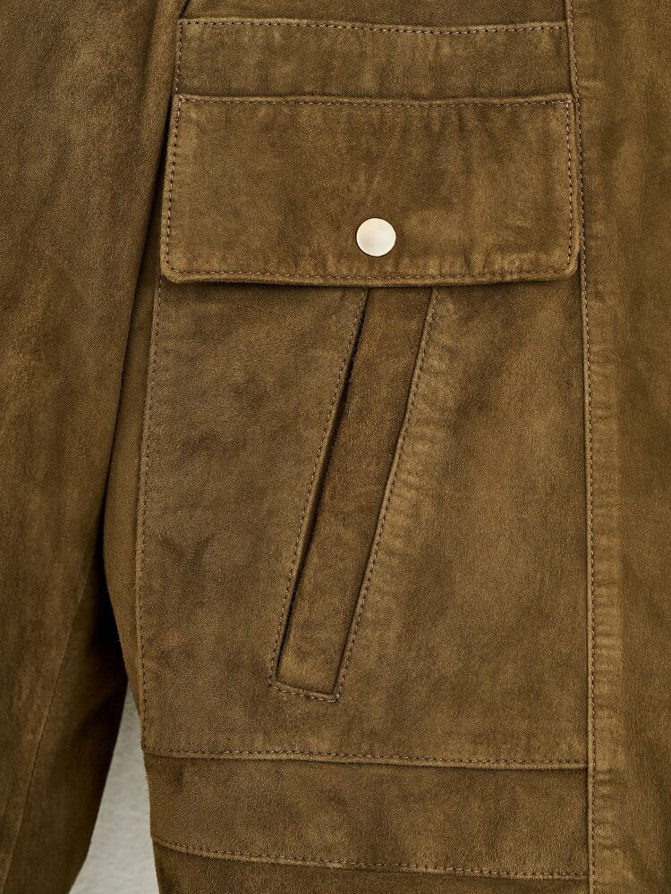 90005 DERİ CEKET HAKİ NUBUK - 5